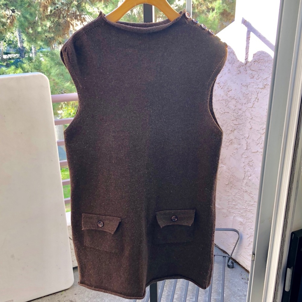 Yargici Brown knit tunic with pockets